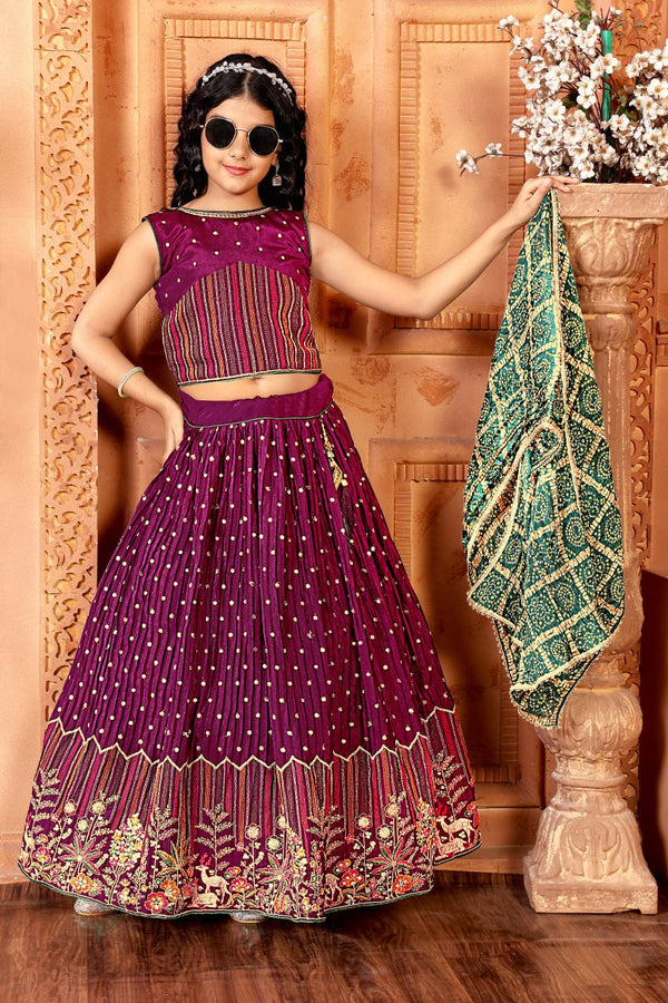 Gorgeous Wine Color Embroidered Designer Lehenga Choli
