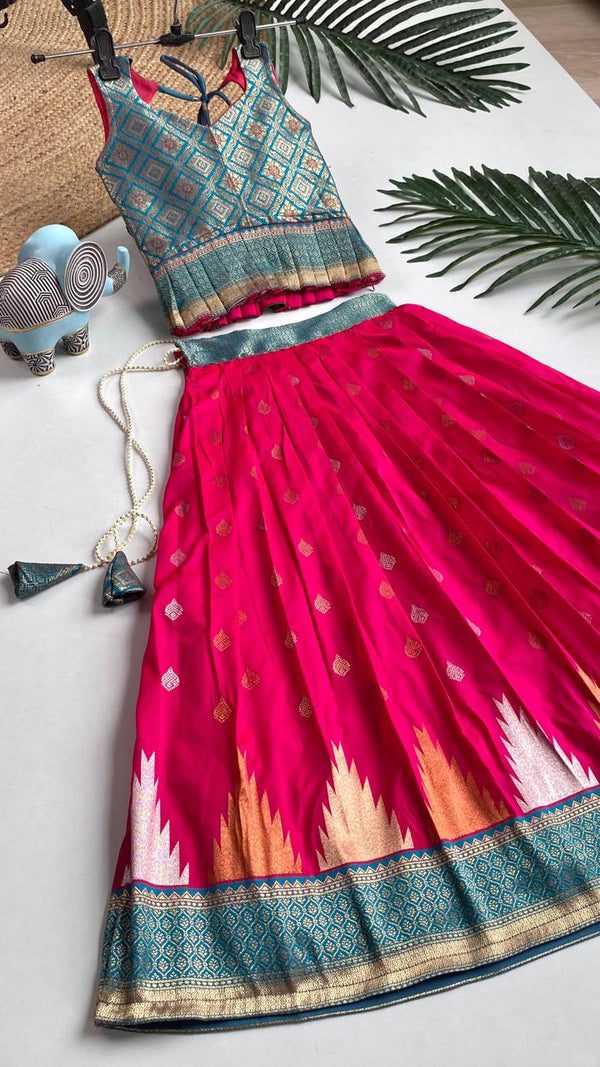 Festive Wear South Style Silk Lehenga Choli For Girls