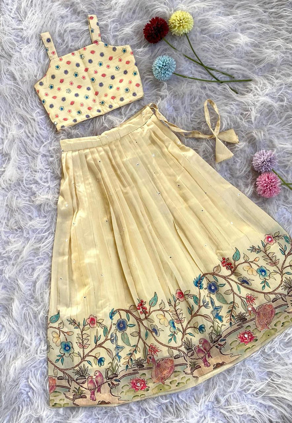 Gorgeous Yellow Color Festive Wear Lehenga Choli For Girls