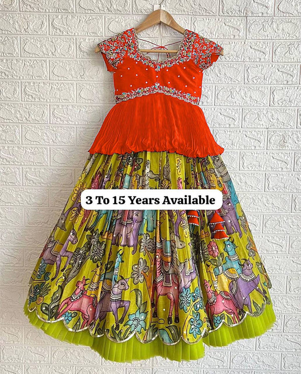 Designer Kediya Style Printed Lehenga Set
