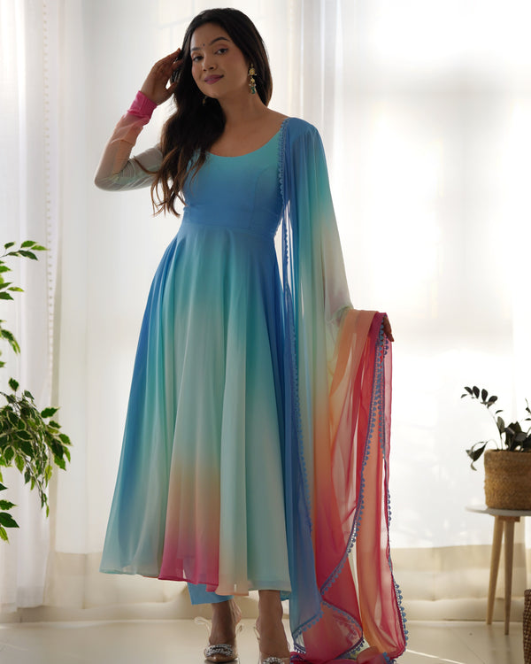 Celebrity Wear Multi Color Anarkali Suit