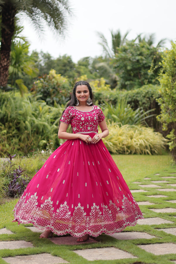 Party Wear Pink Color Embroidered Designer Gown